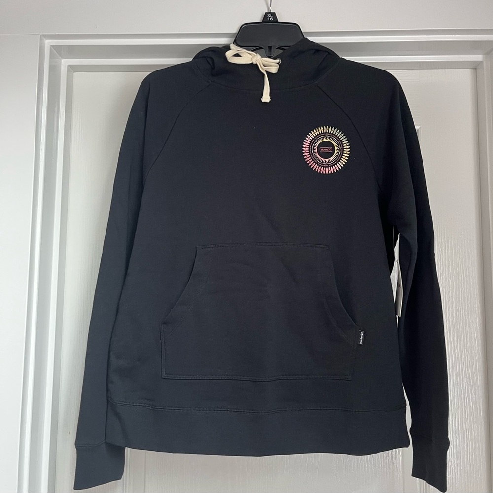 Hurley Black Hoodie with Embroidered Logo